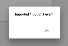 Google Calendar success message